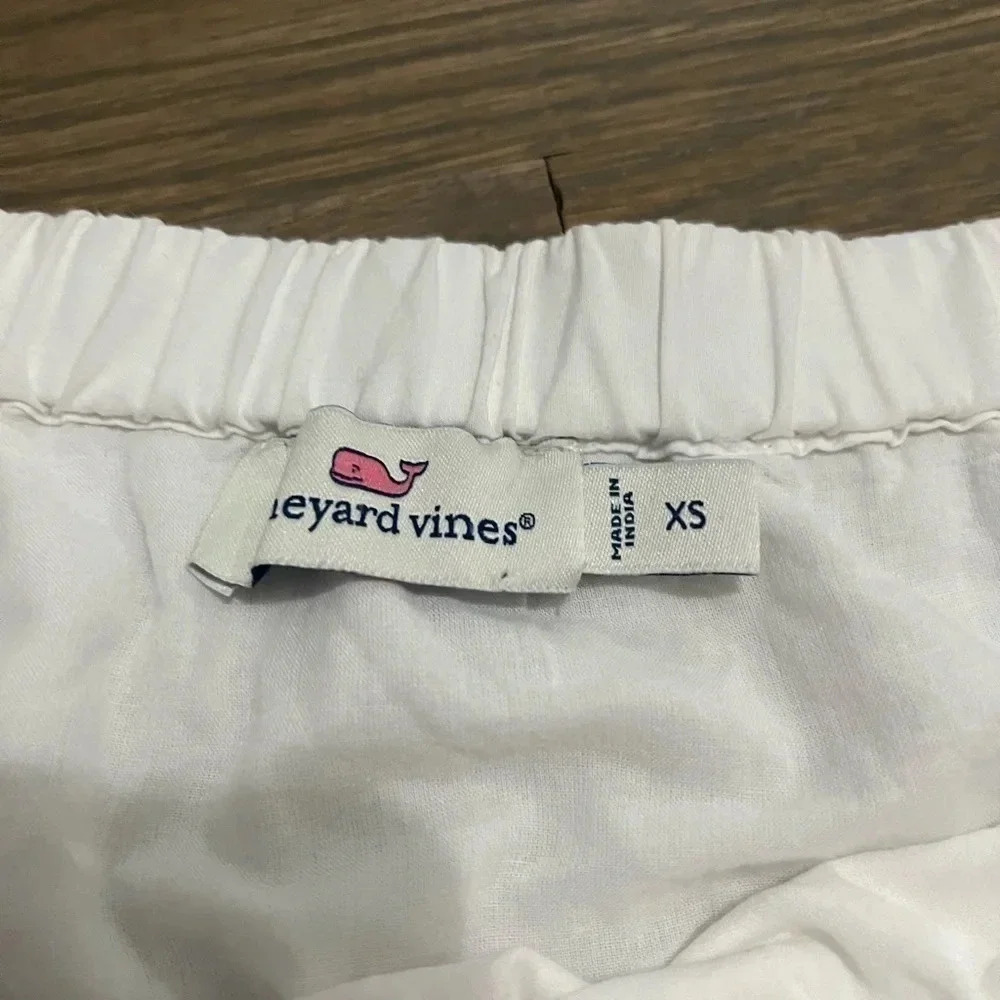 Vineyard Vines Eyelet Top Size XS White Lined Peasant Boho Summer Vacation - Picture 4 of 9